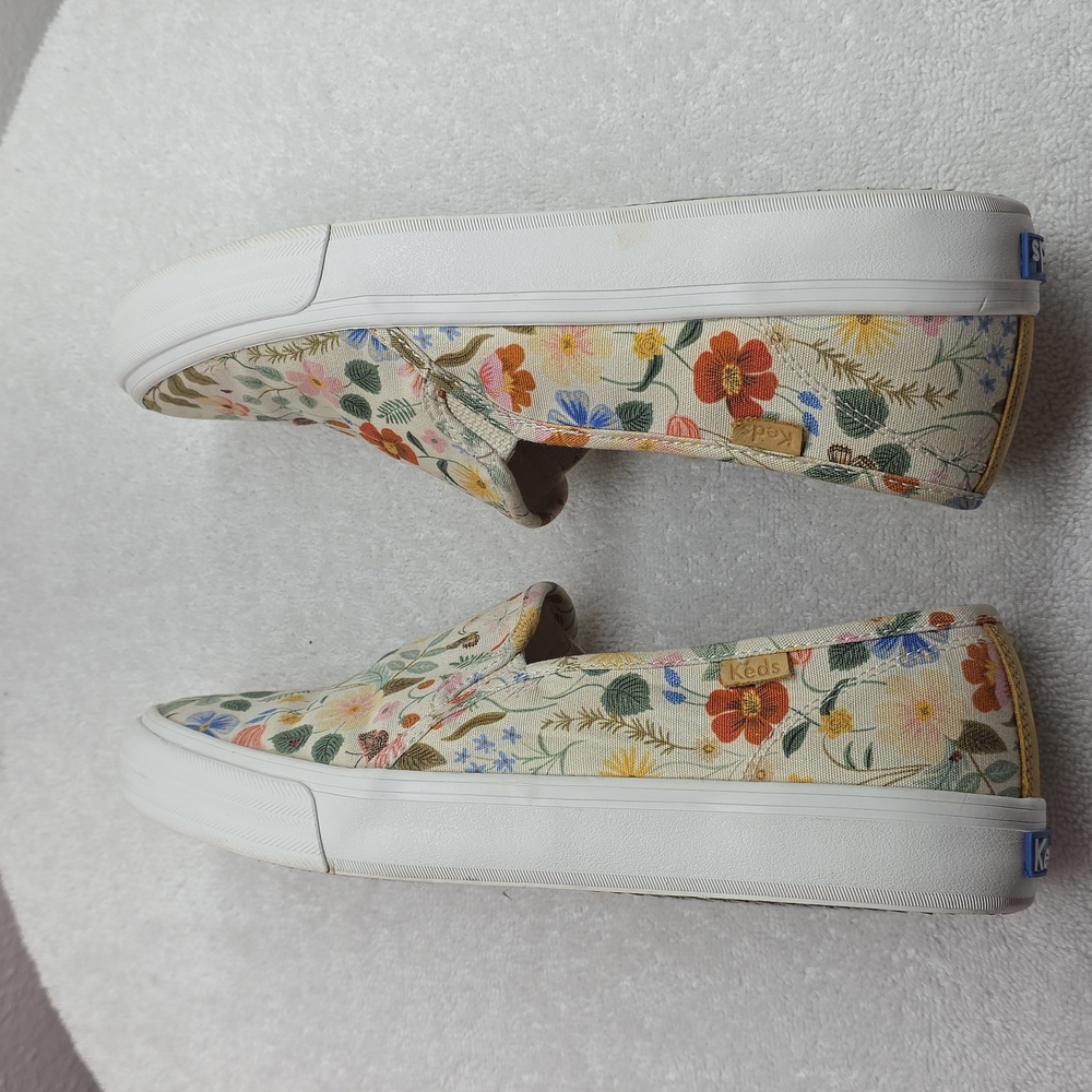 Keds × Rifle Paper Co. Double Decker Wild Wood Floral Sneaker Ladies 9.5 In VGuc - Picture 12 of 16